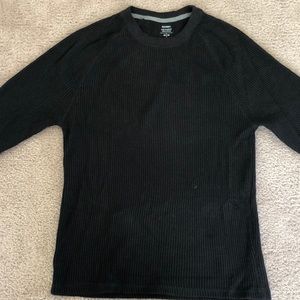 Black Waffle Knit Crew